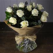 Valentines Dozen White Roses
