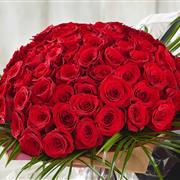Valentines 100 Red Roses