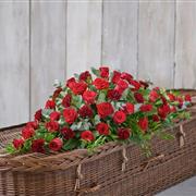 Red Rose &amp; Carnation Casket Spray